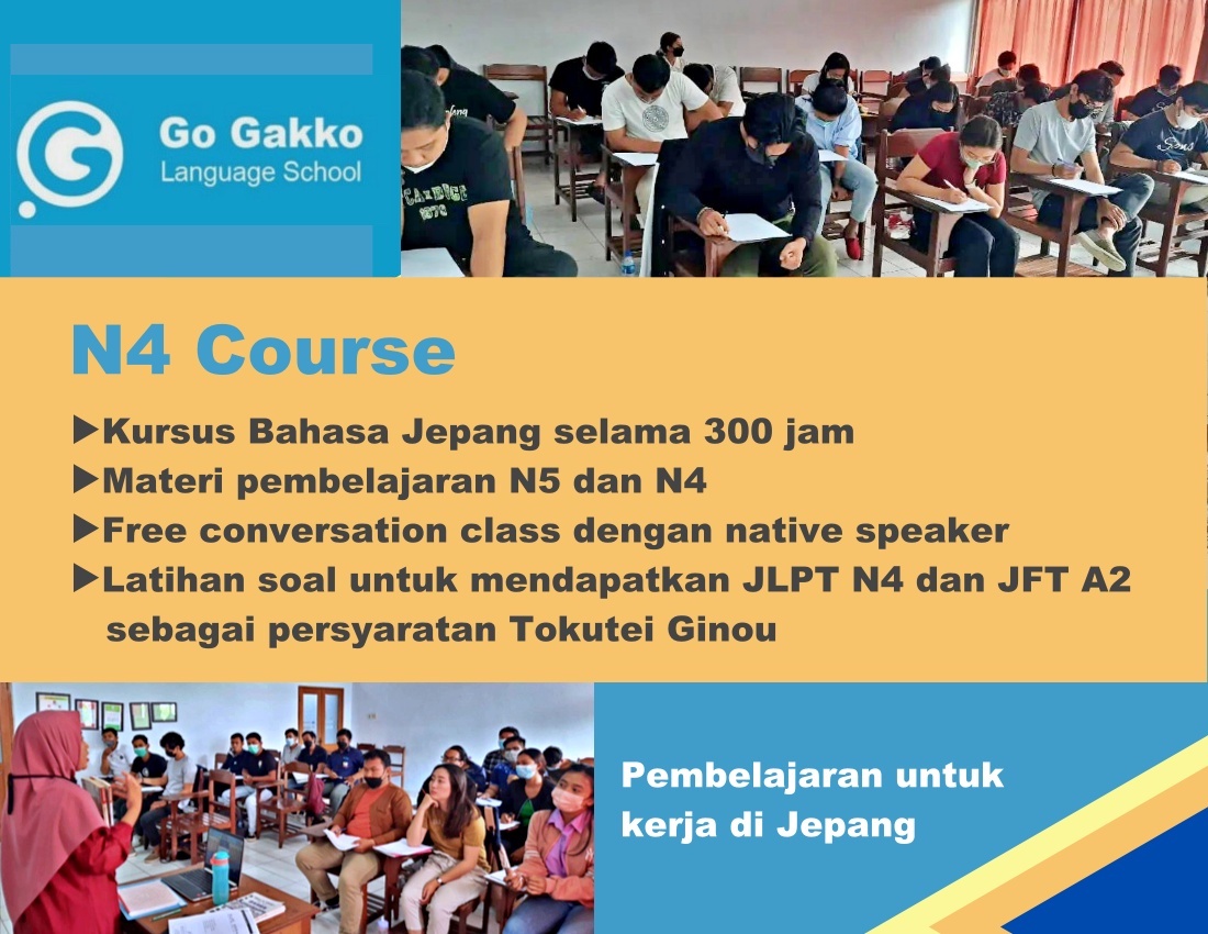 Kelas/Kursus N4 Bahasa Jepang JLPT/JFT
